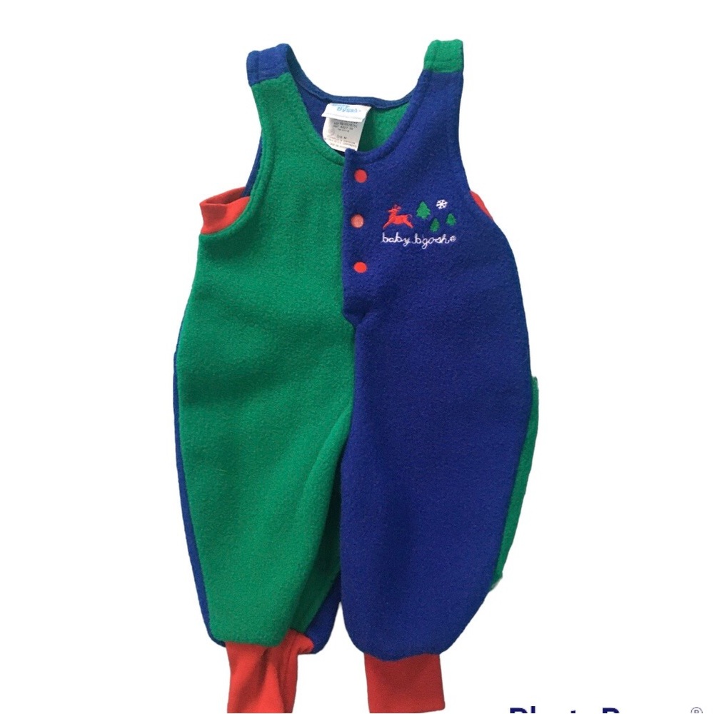 Vintage Color Block Baby Oshkosh B’gosh Unisex Fleece Holiday Christmas Pants
